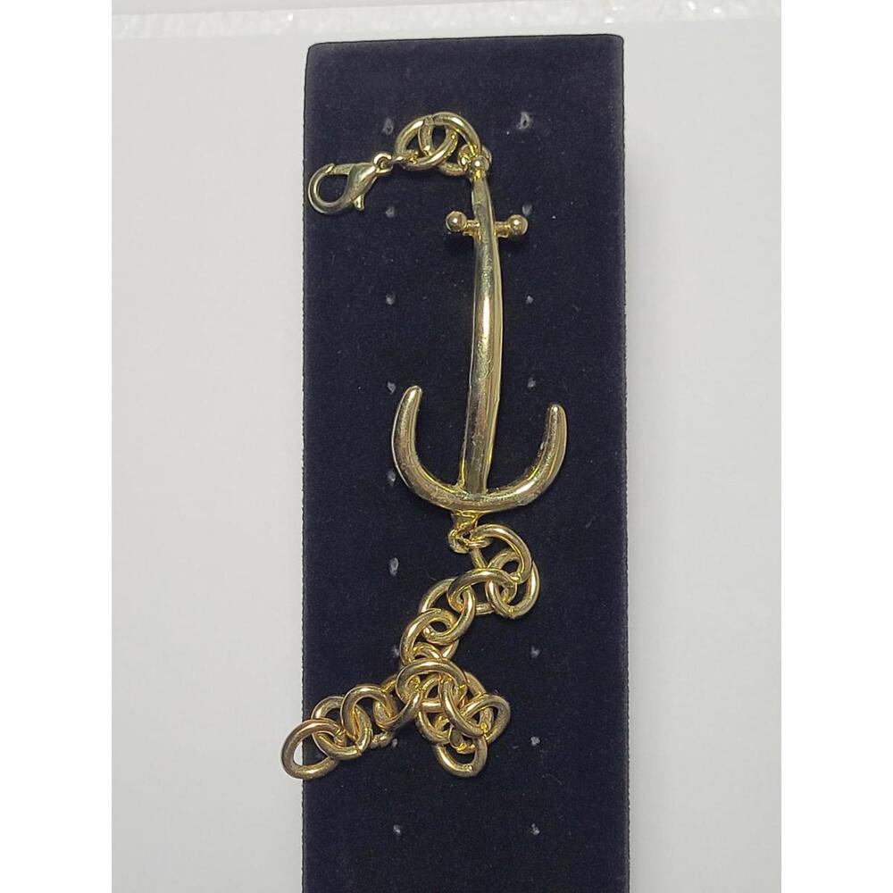 Signed STORM Bracelet 14K GP Gold Plated Anchor Costume Fashion Jewelry